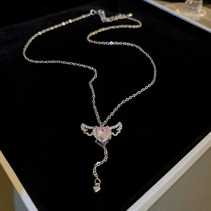 DIVERSE DEPOT™ - Luxury Angel Style Heart Necklace
