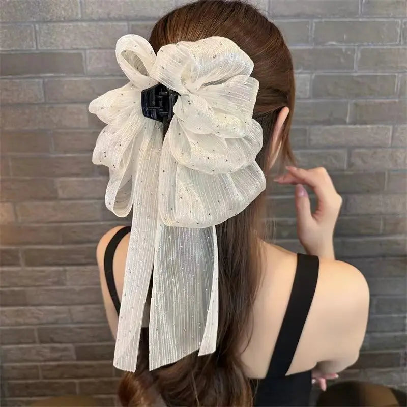 DIVERSE DEPOT™ - Sparkle Bow Hair Claw Clip