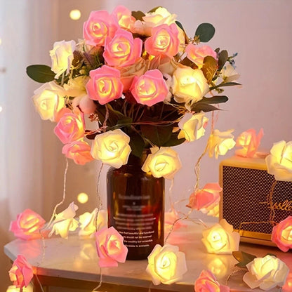 DIVERSE DEPOT™ - Pink Rose Fairy Decoration String Lights