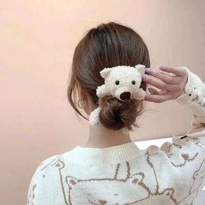 Cute Plush Teddy Bear Hair Tie Scrunchie
