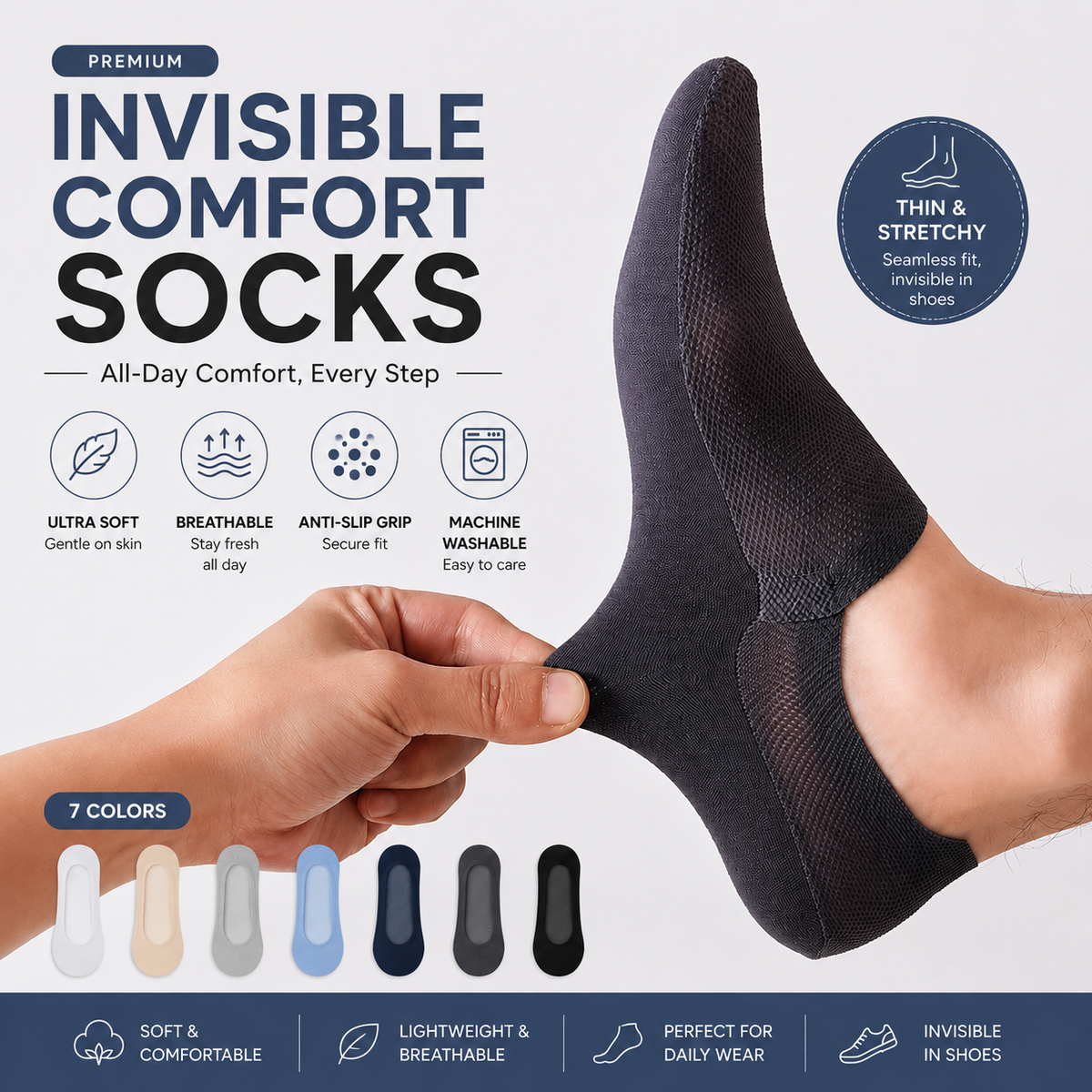 DIVERSE DEPOT™ - Breathable Invisible Comfort Socks