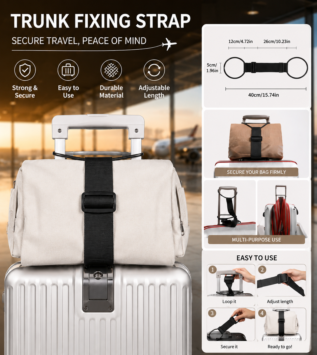 Adjustable Luggage Fixing Strap