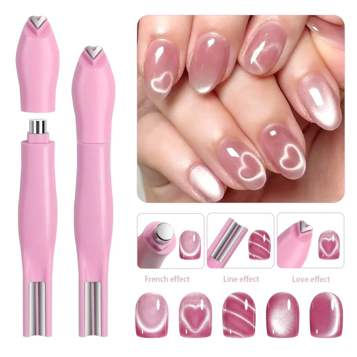 DIVERSE DEPOT™ - 3-in-1 Love Heart Nail Magnet
