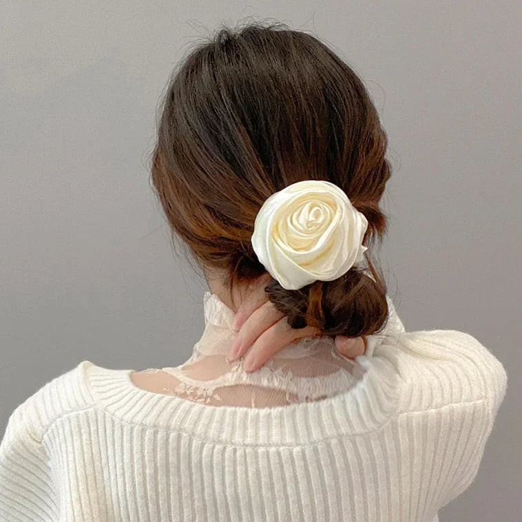 DIVERSE DEPOT™ - Rose Flower Scrunchie Elegant Hair Tie