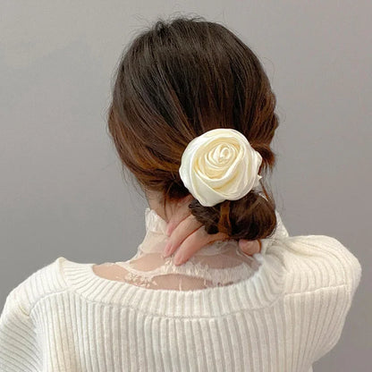 DIVERSE DEPOT™ - Rose Flower Scrunchie Elegant Hair Tie