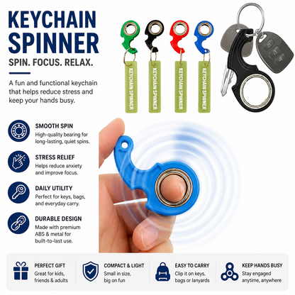 DIVERSE DEPOT™ - Keychain Stress Relief Spinner