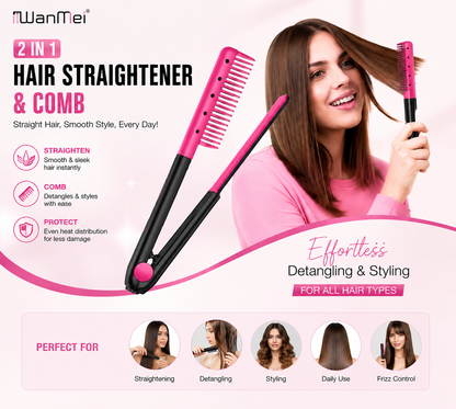 DIVERSE DEPOT™ - V Shape Hair Straightening Comb