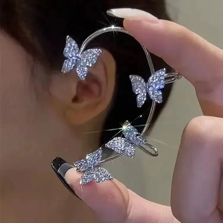 DIVERSE DEPOT™ - Crystal Butterfly Ear Wrap Earrings