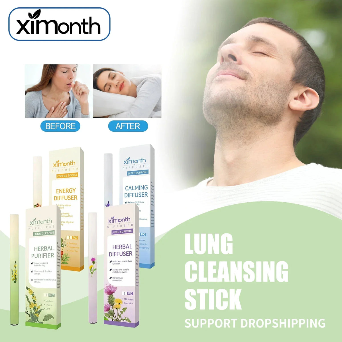 Herbal Breathing Relief Stick (Natural & Safe)