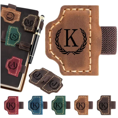 DIVERSE DEPOT™ - Stylish Initial Leather Bookmark Clip