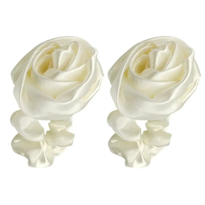 DIVERSE DEPOT™ - Rose Flower Scrunchie Elegant Hair Tie