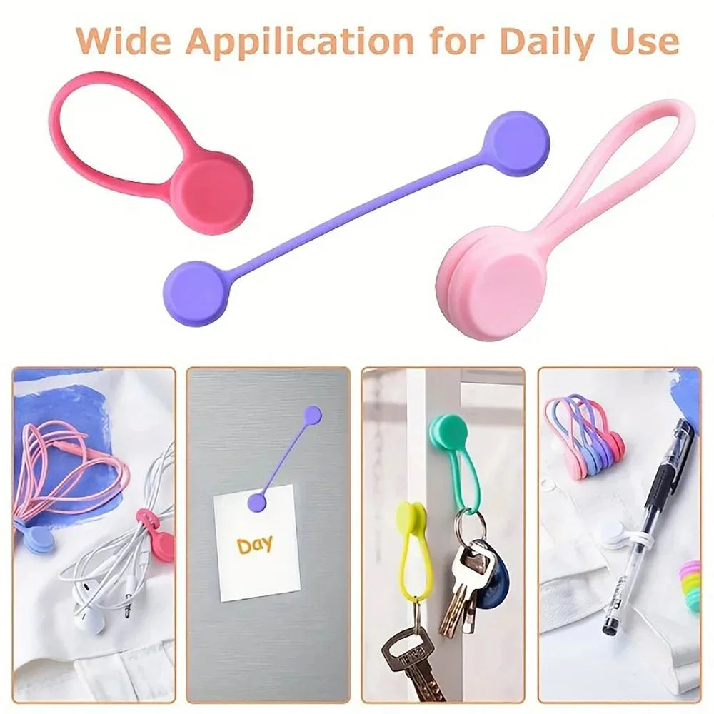 DIVERSE DEPOT™ - Magnetic Cable Organizer Reusable Tie Clips