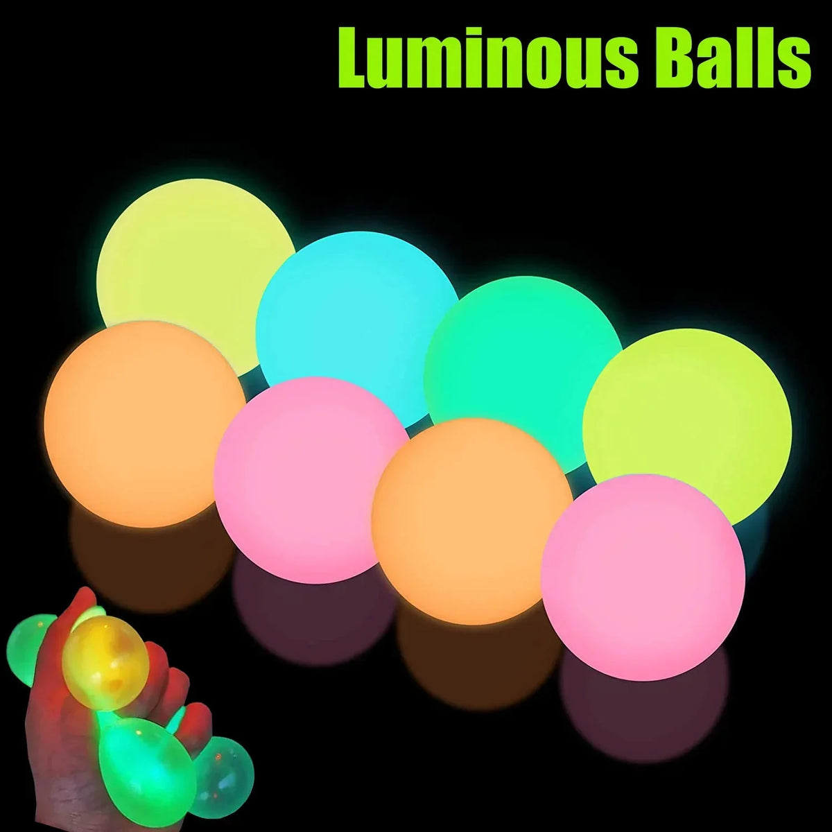 DIVERSE DEPOT™ - Glow Sticky Wall Ceiling Ball Toy