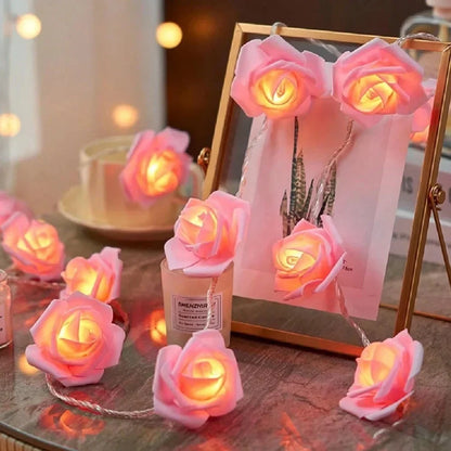 DIVERSE DEPOT™ - Pink Rose Fairy Decoration String Lights