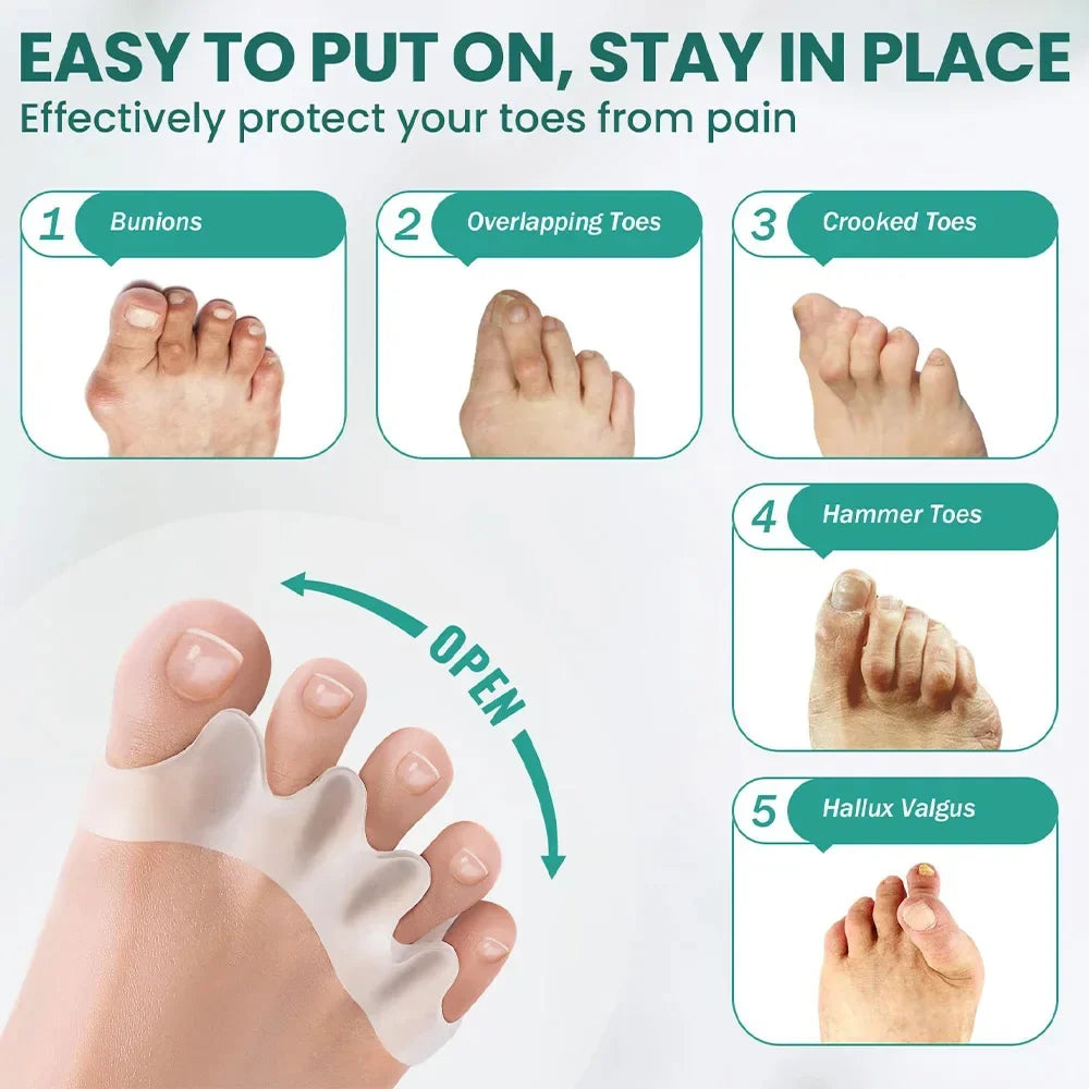 DIVERSE DEPOT™ - Soft Silicone Toe Spacer & Foot Corrector