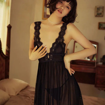 DIVERSE DEPOT™ - Elegant Lace Nightwear Dress