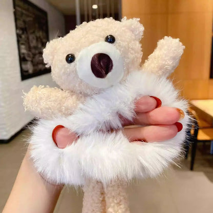 Cute Plush Teddy Bear Hair Tie Scrunchie
