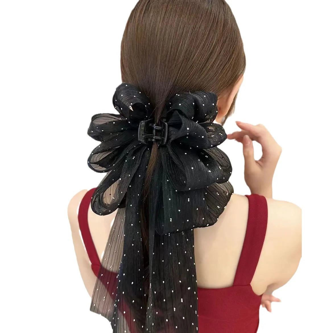 DIVERSE DEPOT™ - Sparkle Bow Hair Claw Clip