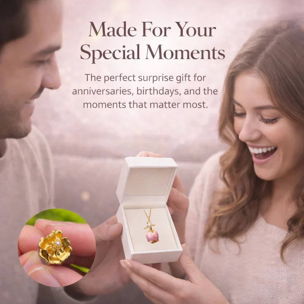 DIVERSE DEPOT™ - Rose Flower Blowing Necklace