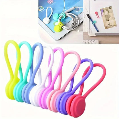 DIVERSE DEPOT™ - Magnetic Cable Organizer Reusable Tie Clips