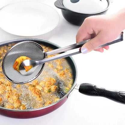 DIVERSE DEPOT™ - 2-in-1 Stainless Steel Frying Strainer Tong