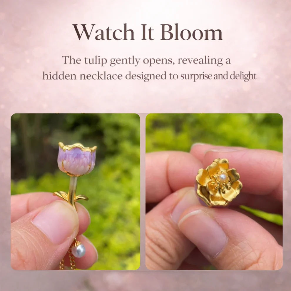 DIVERSE DEPOT™ - Rose Flower Blowing Necklace