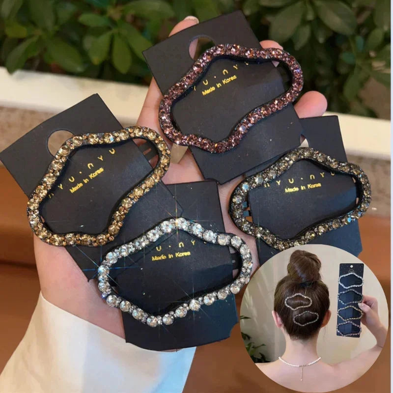 DIVERSE DEPOT™ - Rhinestone Hair Clip Stylish Bun Holder