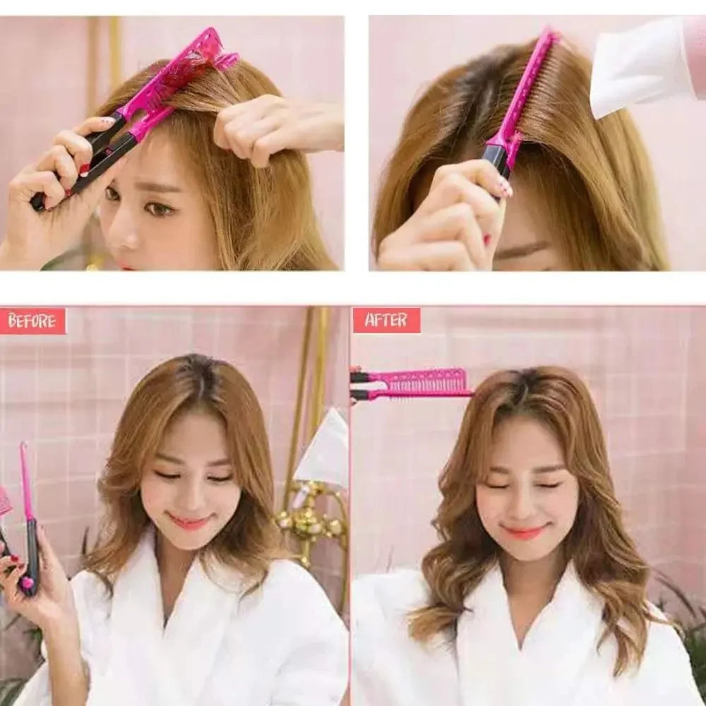 DIVERSE DEPOT™ - V Shape Hair Straightening Comb