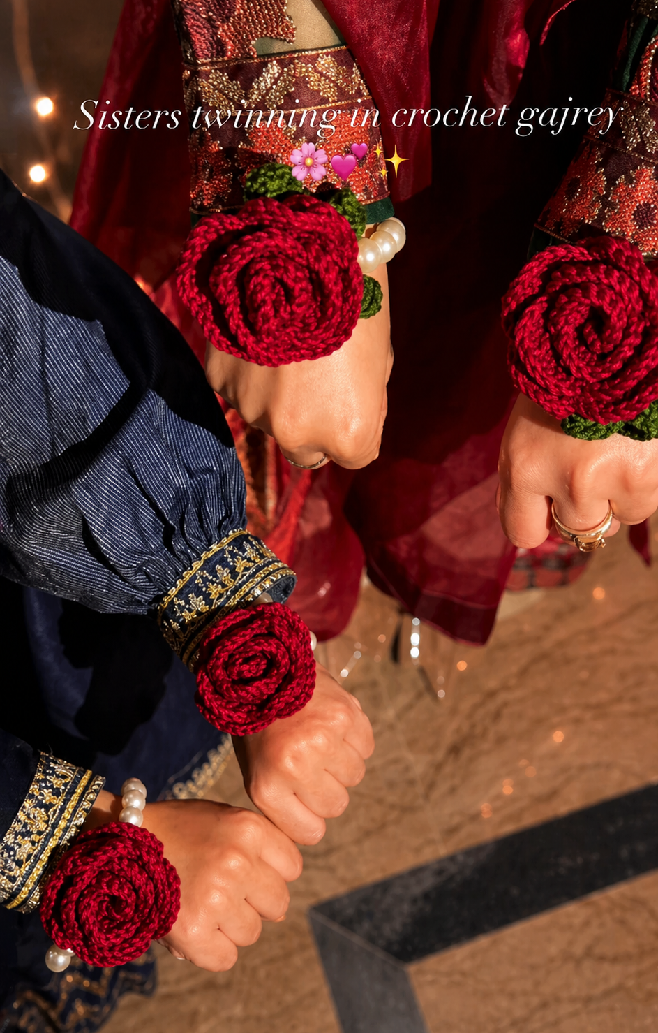 DIVERSE DEPOT™ - Crochet Rose Gajra Bracelet Elegant