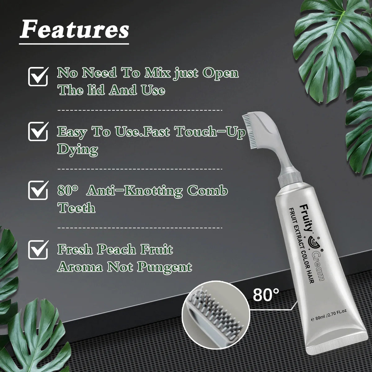 Instant Fruit Comb Natural Hair Dye Cream