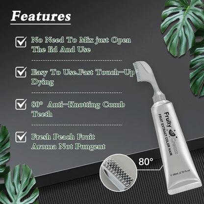Instant Fruit Comb Natural Hair Dye Cream