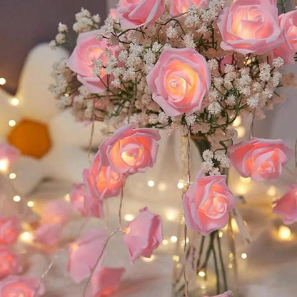 DIVERSE DEPOT™ - Pink Rose Fairy Decoration String Lights