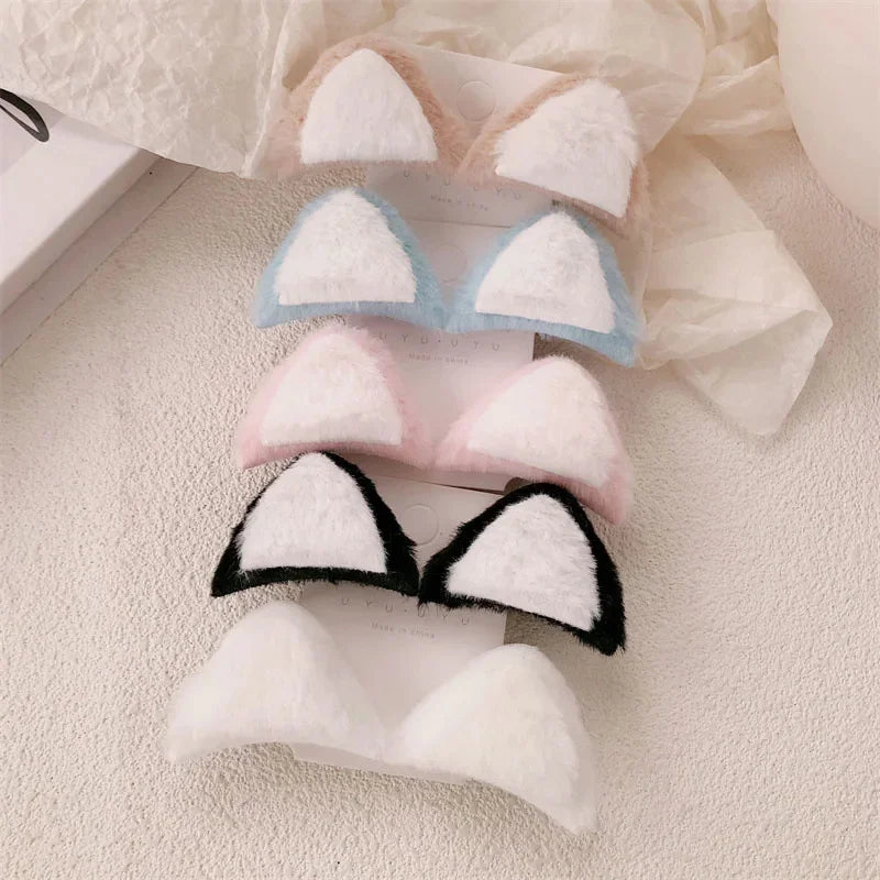 DIVERSE DEPOT™ - Cute Plush Cat Ear Hair Clips
