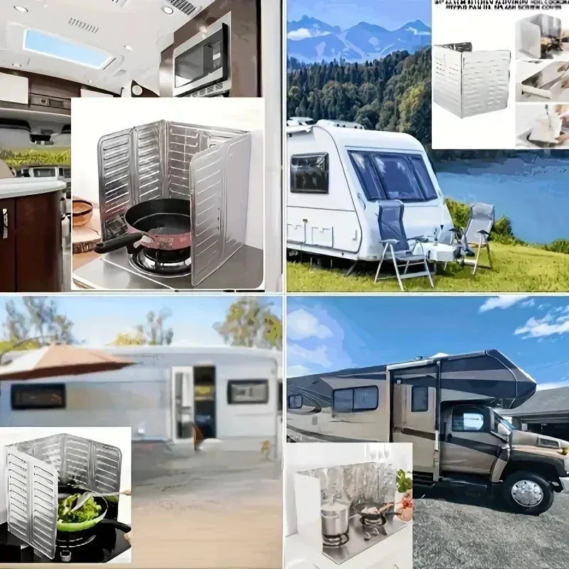 DIVERSE DEPOT™ - Foldable Aluminum Stove Splatter Guard | Imported Quality