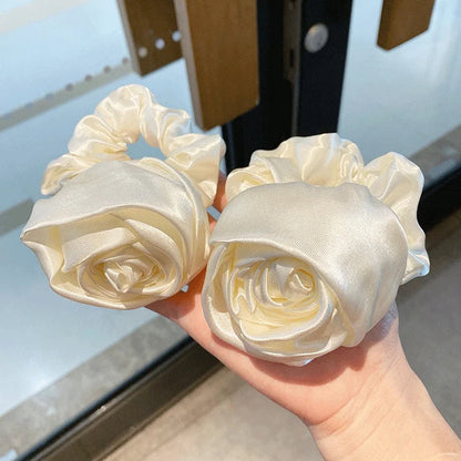 DIVERSE DEPOT™ - Rose Flower Scrunchie Elegant Hair Tie
