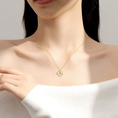 DIVERSE DEPOT™ - 2 in 1 Premium Clover Heart Necklace | Imported Quality