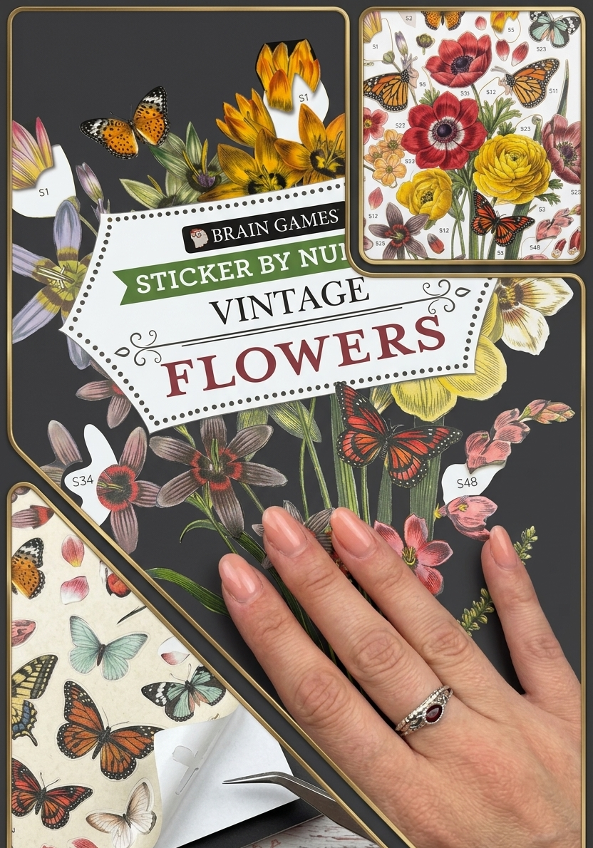 DIVERSE DEPOT™ - Creative Flower Sticker Puzzle Book