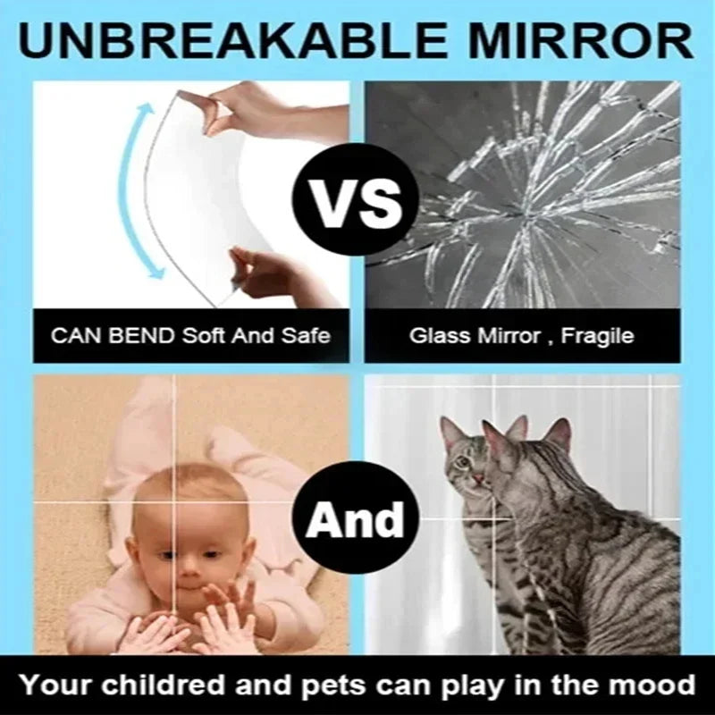 DIVERSE DEPOT™ - Safe Bendable Unbreakable Wall Mirror