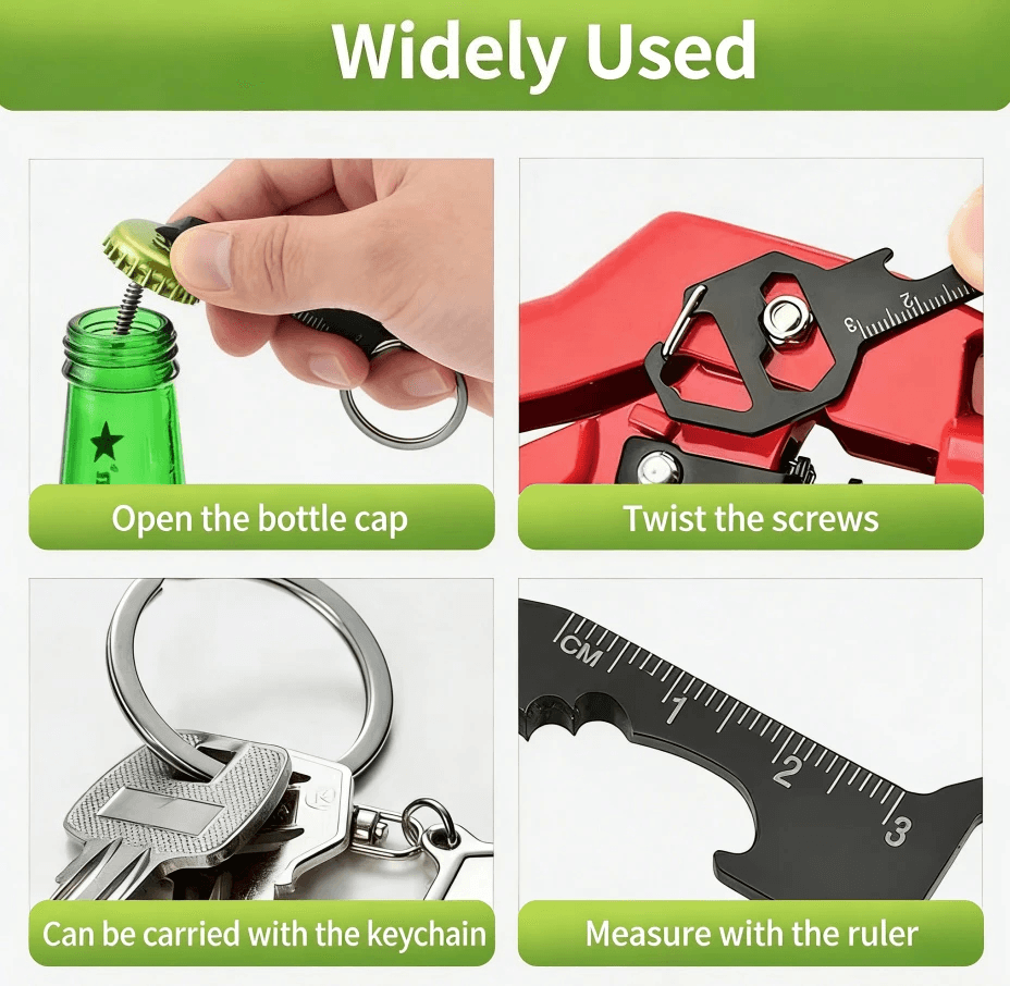 DIVERSE DEPOT™ - 6 In 1 Multi Tool Keychain Opener