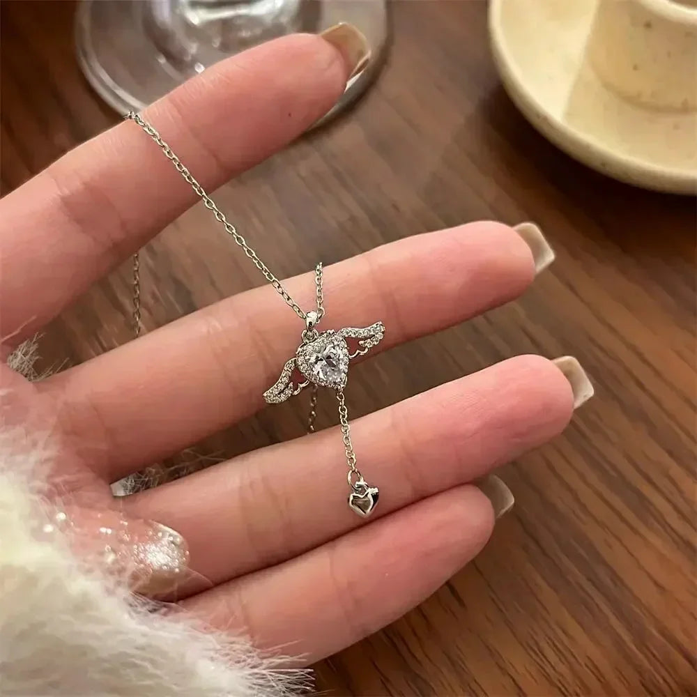 DIVERSE DEPOT™ - Luxury Angel Style Heart Necklace