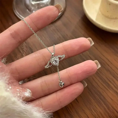 DIVERSE DEPOT™ - Luxury Angel Style Heart Necklace