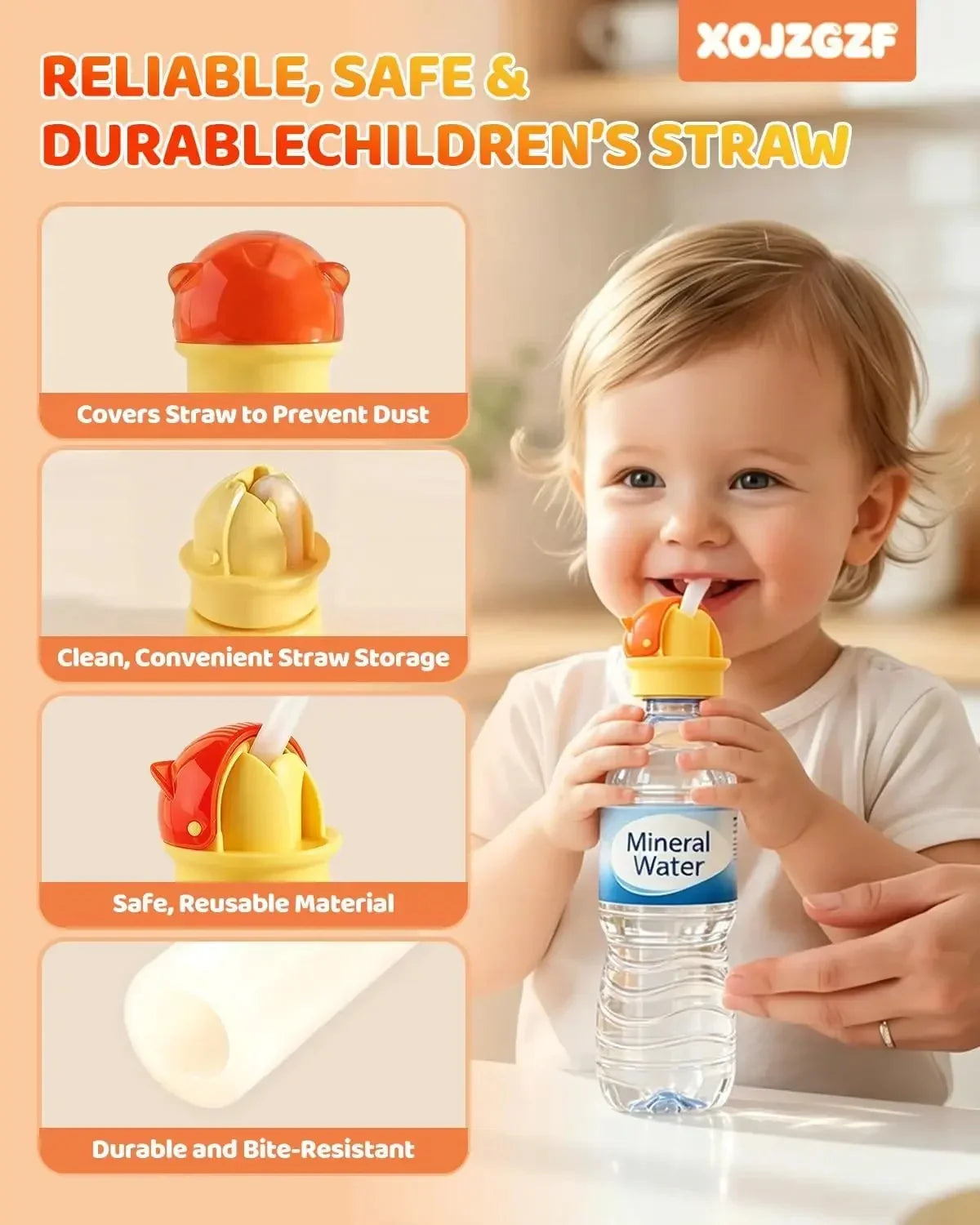 DIVERSE DEPOT™ - Safe Kids Bottle Straw Spill Proof Cap