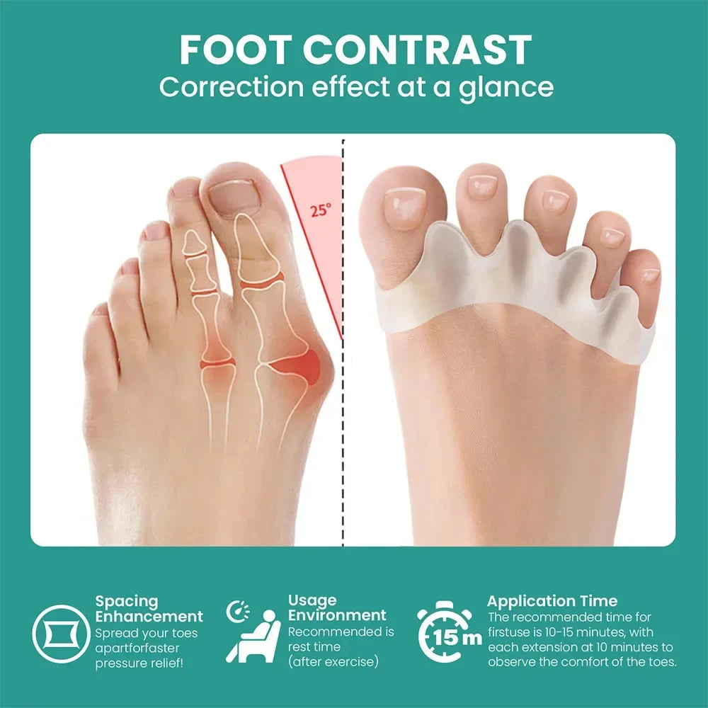 DIVERSE DEPOT™ - Soft Silicone Toe Spacer & Foot Corrector