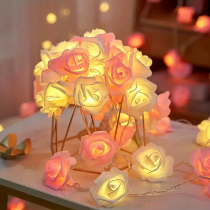 DIVERSE DEPOT™ - Pink Rose Fairy Decoration String Lights