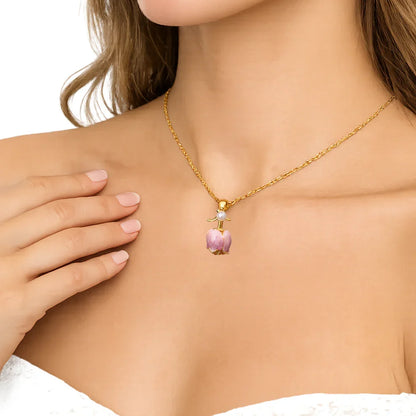 DIVERSE DEPOT™ - Rose Flower Blowing Necklace