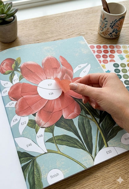DIVERSE DEPOT™ - Creative Flower Sticker Puzzle Book