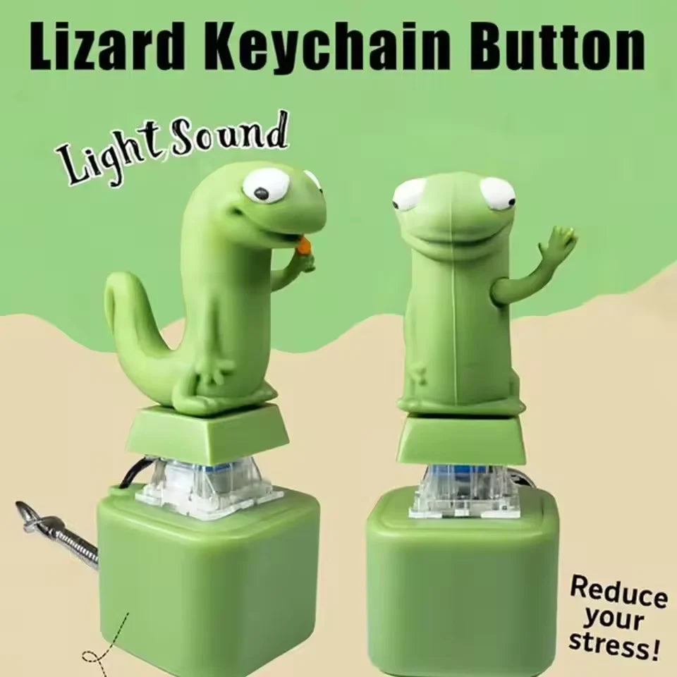 Funny Light-Up Lizard Keychain