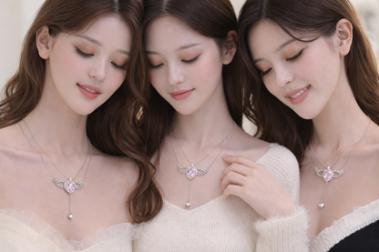 DIVERSE DEPOT™ - Luxury Angel Style Heart Necklace