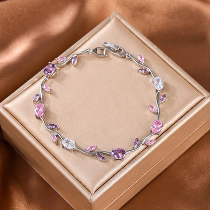DIVERSE DEPOT™ - Elegant Crystal Flower Bracelet for Women