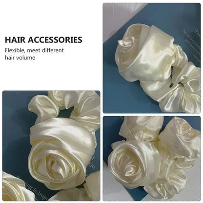 DIVERSE DEPOT™ - Rose Flower Scrunchie Elegant Hair Tie